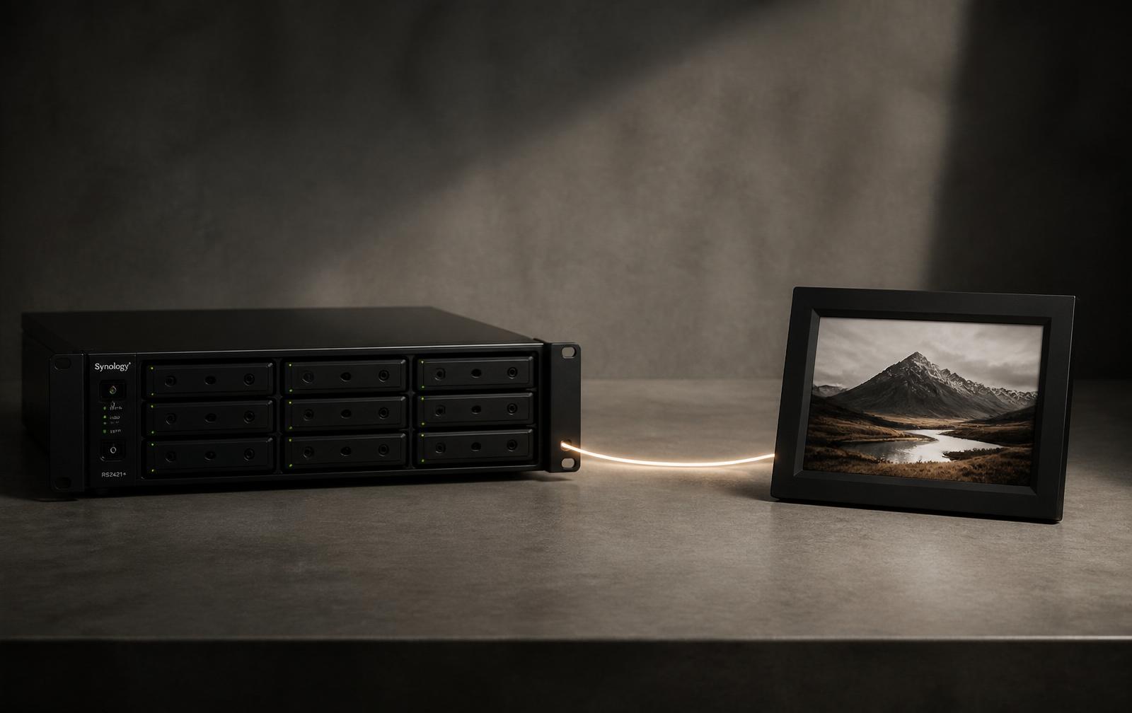A Synology NAS connected directly to a PhotonFrame